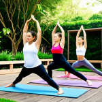 Outdoor Yoga Studio**

"A group of people doing yoga in an outdoor yoga studio in a lush garden setting, fully clothed in comfortable athletic wear, safe for work, perfect anatomy, natural proportions, professional photography, modest, appropriate content, family-friendly."

**