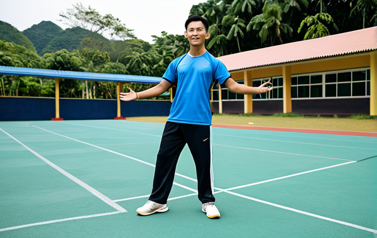 Sports Instructor**
A professional sports instructor, fully clothed in athletic attire, demonstrating proper form at a sports facility in Thailand. Focus on clear communication and safe training techniques. Perfect anatomy, natural pose, professional photography, safe for work, appropriate content, fully clothed, modest, family-friendly.
**