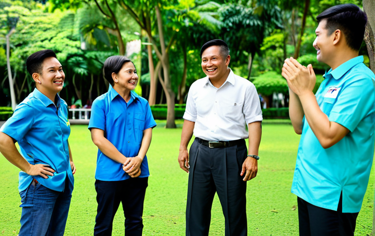 레저스포츠지도자 현장에서의 의사소통 기술 - Team Building Exercise**

"A group of Thai colleagues participating in a team-building activity in a...