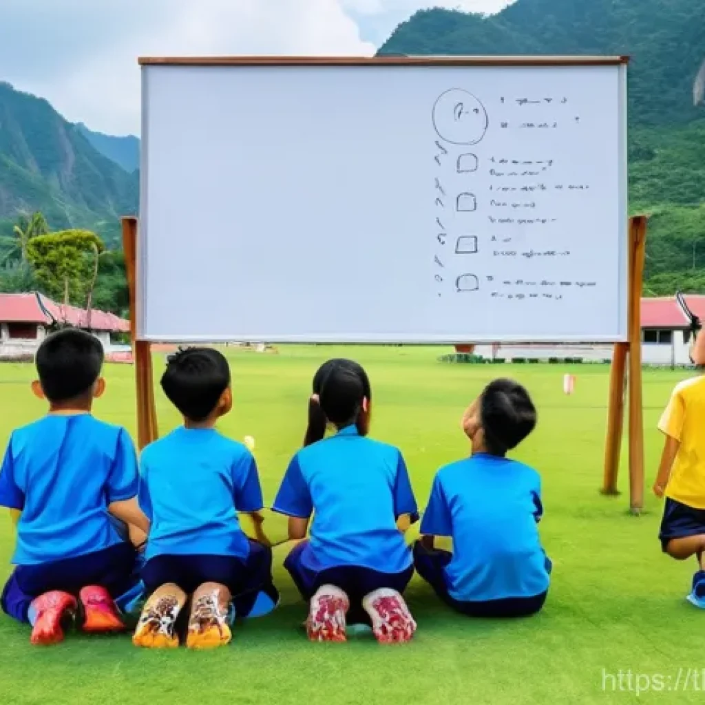 레저스포츠지도자 자격증 응시 조건 체크리스트 - **Prompt:** A heartwarming scene featuring a diverse group of young Thai children, approximately 8-1...