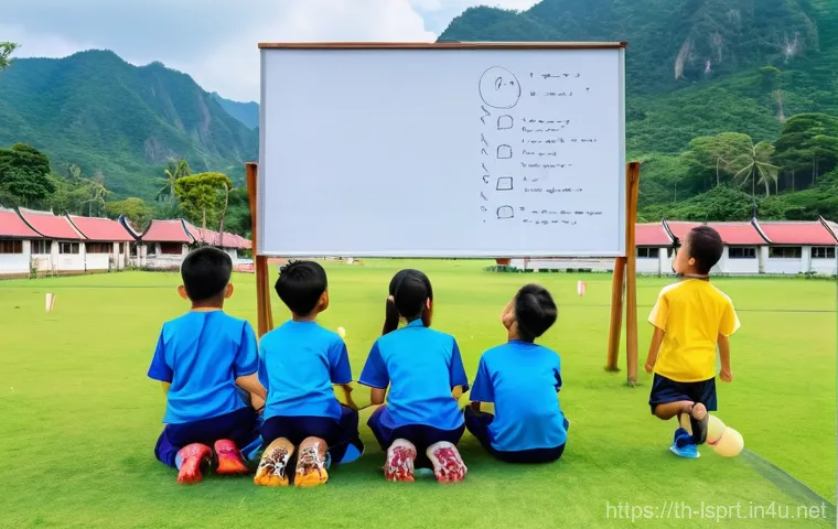 레저스포츠지도자 자격증 응시 조건 체크리스트 - **Prompt:** A heartwarming scene featuring a diverse group of young Thai children, approximately 8-1...