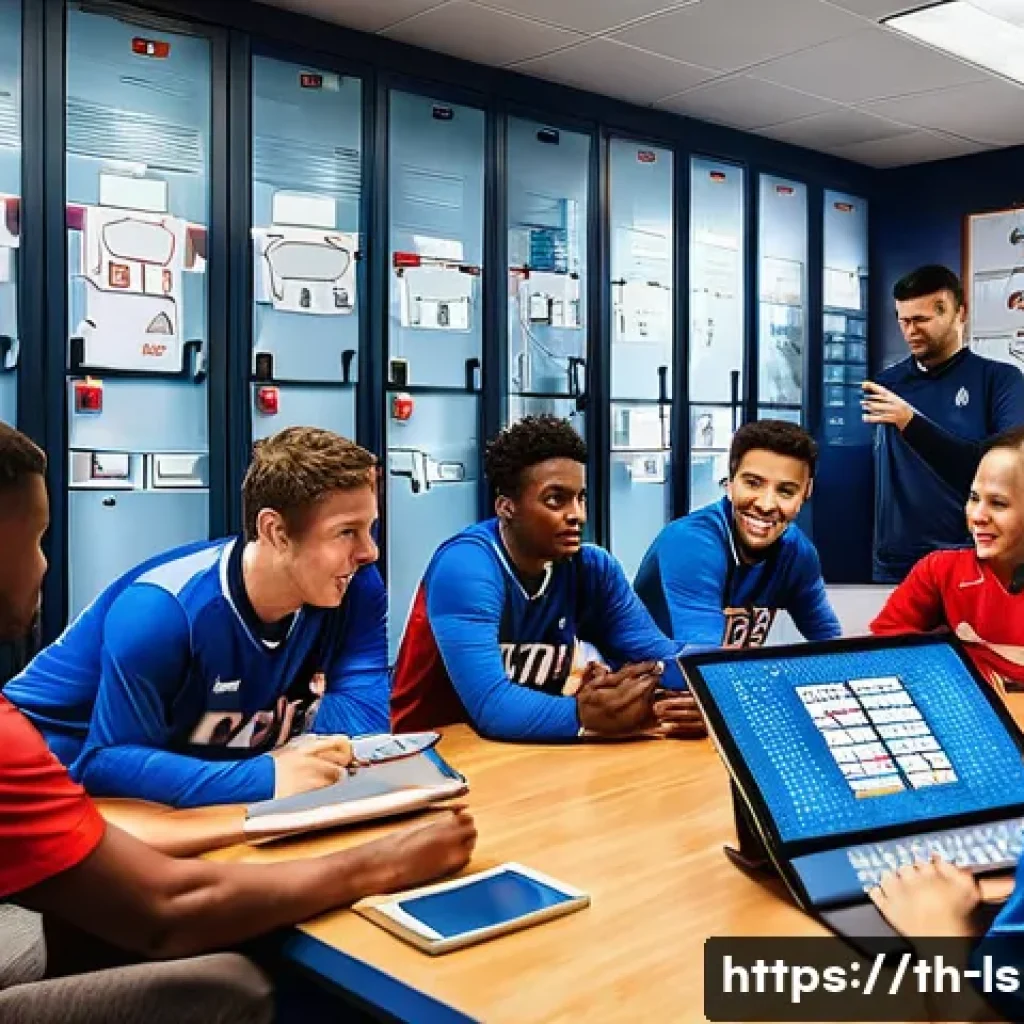 레저스포츠지도자와 업무 관련 기술 활용 노하우 - **Prompt 1: Inspiring Leadership and Team Strategy**
A dynamic, wide-angle shot of a diverse pro...