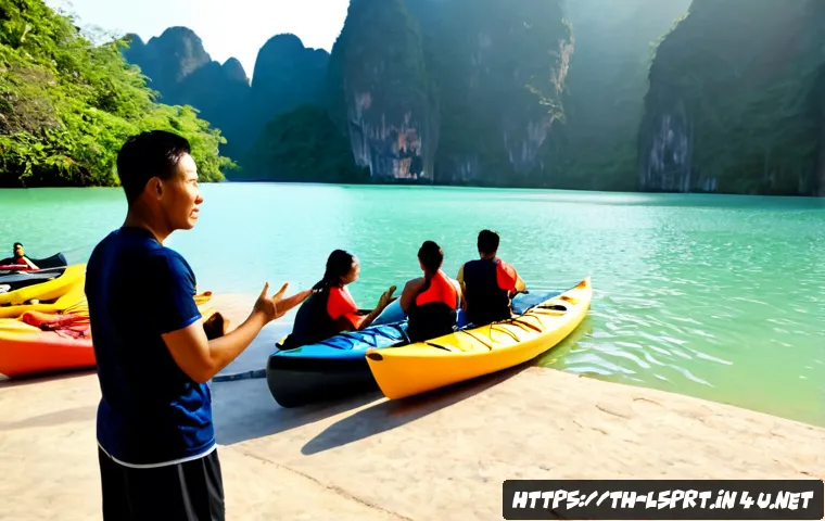 레저스포츠지도자 실무에서 필요한 소프트 스킬 - Photorealistic Thai leisure sports instructor calmly briefing a diverse group of adult participants ...